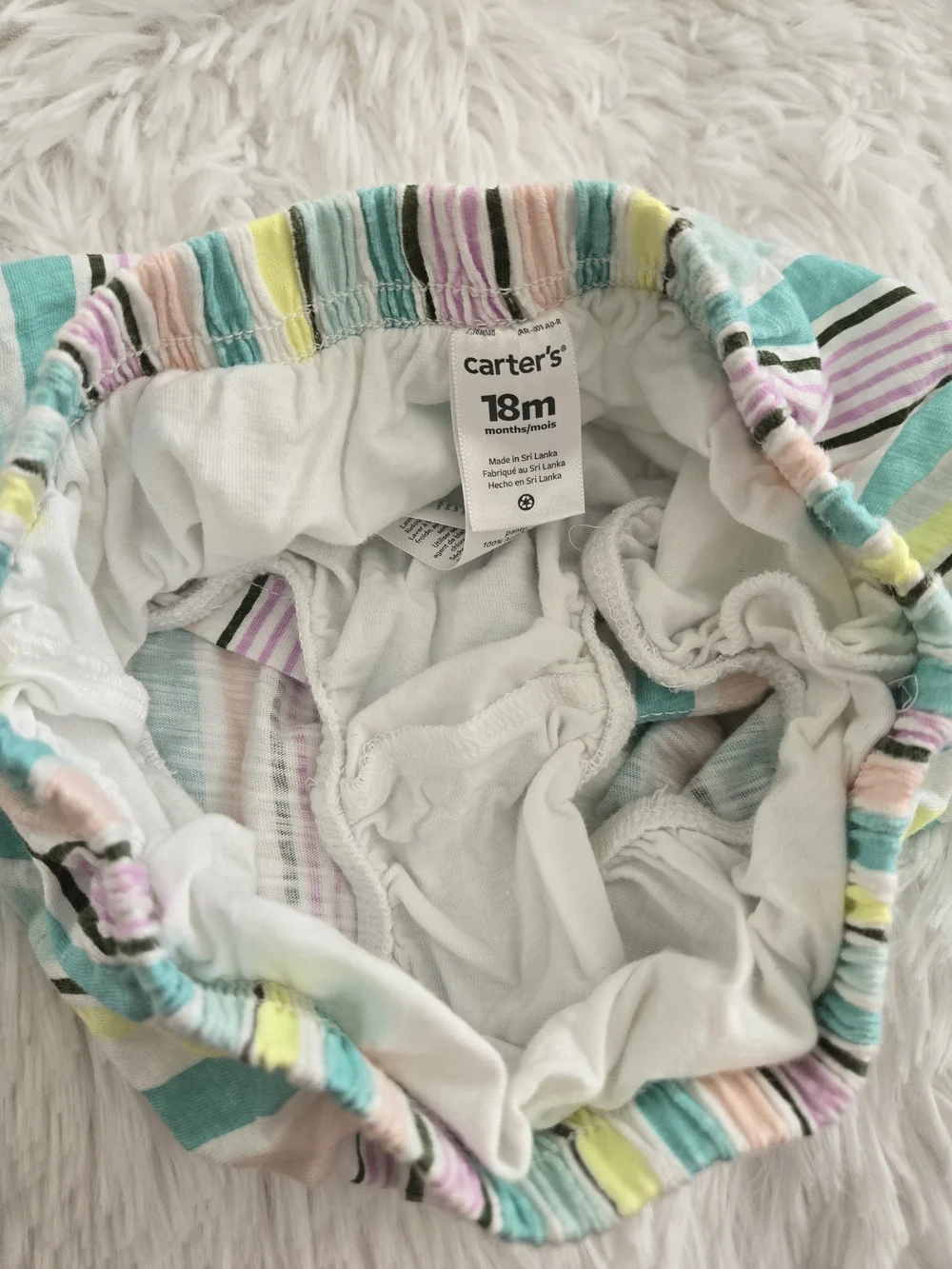 Carter's Pastel Multi-Stripe Elastic Waist Skirt - Mint Pink Yellow Cream